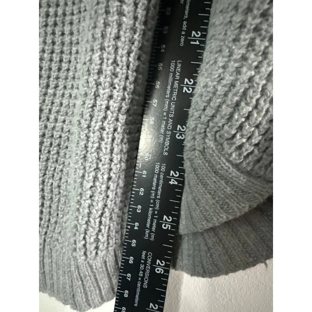 Michael Kors Womens Cable Knit Sweater Size L Gray Chunky Soft Cozy Fall Y2K